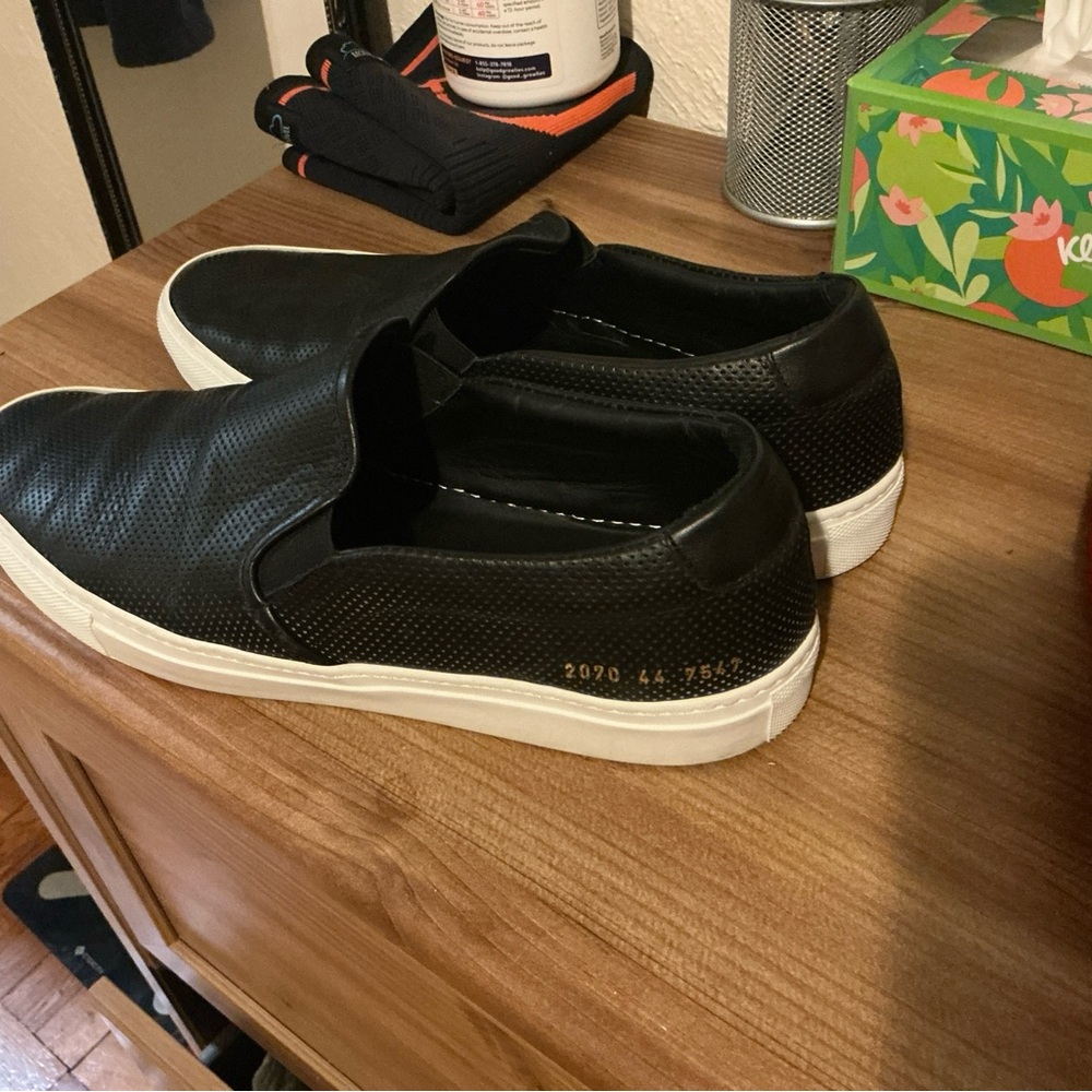 Common Projects Perforated Black Slip On Sneakers Men 44 (US 11)